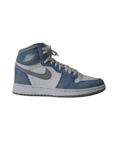 Nike Air Jordan 1 Retro High Hyper Royal Sneakers In Smoke Grey Leather