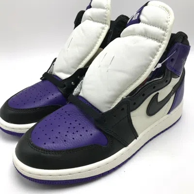 Pre-owned Nike Air Jordan 1 Retro High Og Bg Youth Shoes Purple / Sail- Black 575441-501
