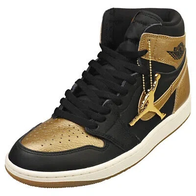 Pre-owned Nike Air Jordan 1 Retro High Og Herren Black Gold Sneaker Mode - 42.5 Eu