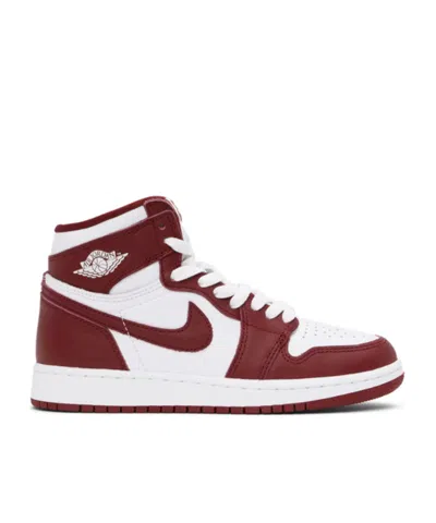 Nike Kids White & Burgundy Air Jordan 1 Retro High Og Big Kids Sneakers In White  Burgundy