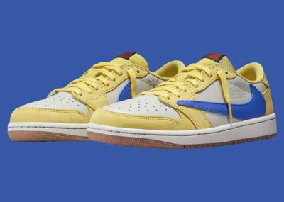 Pre-owned Nike Air Jordan 1 Retro Low Og Sp Travis Scott Canary Dz4137-700 Womens In Yellow