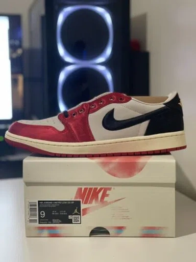 Pre-owned Nike Air Jordan 1 Retro Low Og Trophy Room Away Fn0432-100 Size 9 In Red