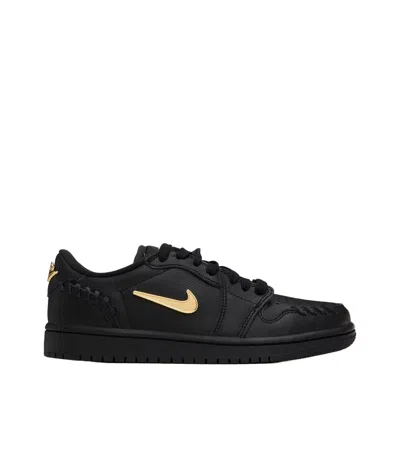 Nike Black Air Jordan 1 Low Method Of Make Sneakers In Black/metallic Gold