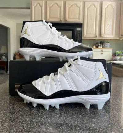Pre-owned Nike Air Jordan 11 Gratitude Mid Td Cleats Size 9 Men's Fv5374-107 In Hand In White