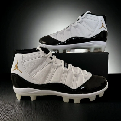 Pre-owned Nike Air Jordan 11 Xi Gratitude Dmp Mcs Baseball Cleats Fv5415-107 Sz 11.5 - 12 In White