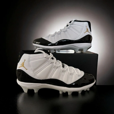 Pre-owned Nike Air Jordan 11 Xi Gratitude Dmp Td Football Cleats Fv5374-107 Size 11.5 - 14 In White