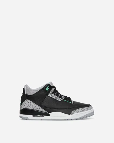 Nike Jordan Air Retro 3 Basketball Shoes In Black/green Glow/wolf Grey/white