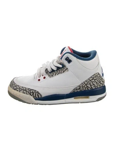 Pre-owned Nike Babies'  Air Jordan 3 Retro "true Blue" Sneakers In White
