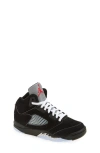 Nike Air Jordan 4 Retro Basketball Sneaker In Black/white/metallic Silver