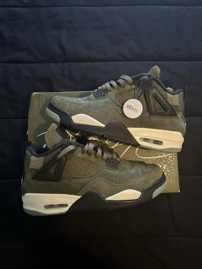 Pre-owned Nike Air Jordan 4 Retro Se Craft Olive Shoes In Green