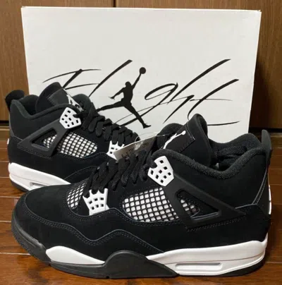 Pre-owned Nike Air Jordan 4 Retro White Thunder Black Men