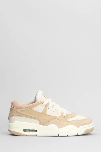 NIKE AIR JORDAN 4 RM SNEAKERS IN BEIGE SUEDE AND LEATHER