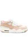 Nike Air Jordan 4 Rm Sneakers In Beige Suede And Leather In White