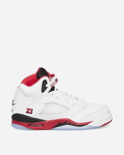 Nike Air Jordan 5 (gs) Sneakers Fire Red  Black Tongue In White