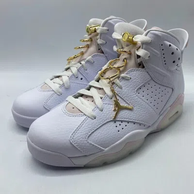 Pre-owned Nike Air Jordan 6 Retro Gold Hoops White Pink Dh9696-100 Women's Size 8