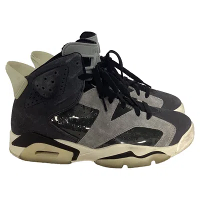 Nike Air Jordan 6 Retro Tech Chrome Sneakers In Grey Suede In Black