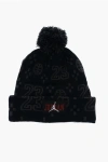 Nike Air Jordan Embroidered Beanie With Pom Pom