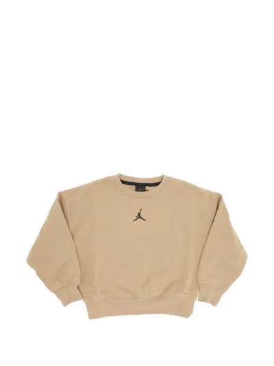 Nike Kids' Air Jordan Embroidered Sweatshirt In Neutrals
