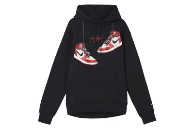 Pre-owned Nike Air Jordan Essentials Chicago Hoodie Black/chicago Red