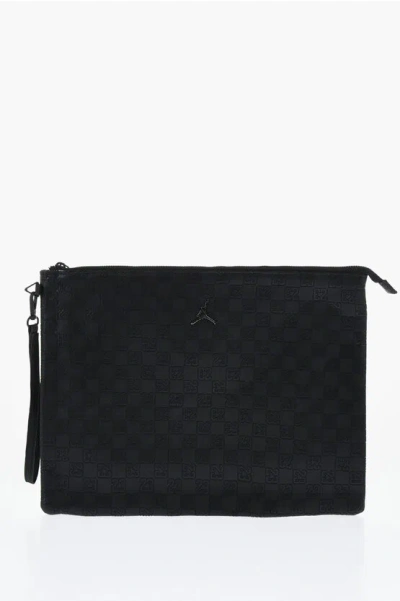 Nike Air Jordan Faux Leather Clutch With All-over Monogram