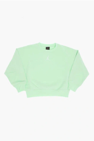 Nike Air Jordan Fleeced Cotton Blend Crew-neck Sweatshirt In Blue