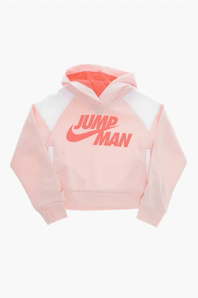 Nike Air Jordan Fleeced Cotton Jumpman Hoodie In Pink