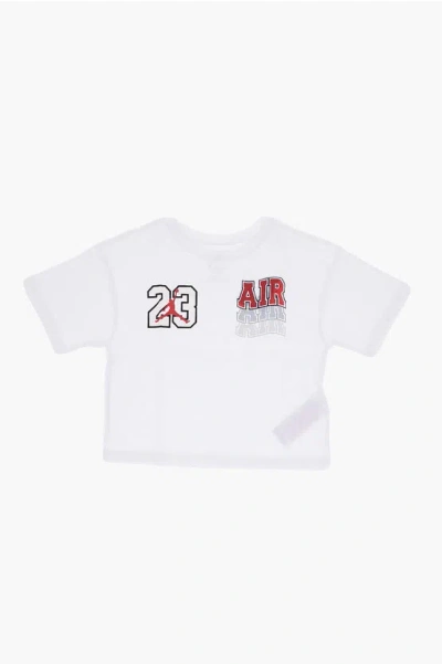 Nike Air Jordan Front Printed Crew-neck T-shirt In White