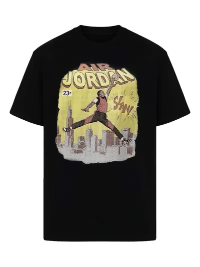 Nike Air Jordan Graphic Print T-shirt In Black