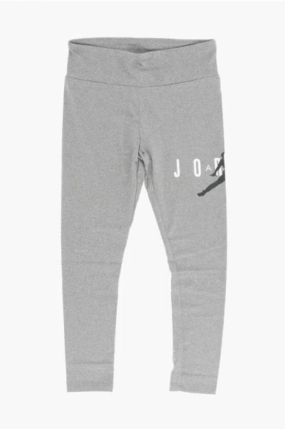 Nike Air Jordan High-waisted Solid Color Leggings In Gray