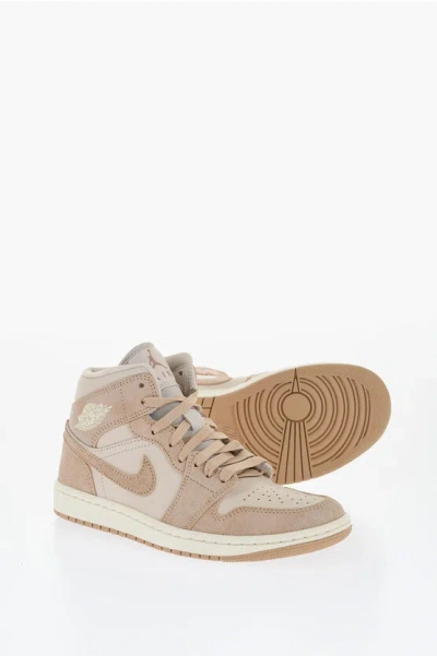 Nike Air Jordan Leather And Suede High-top Sneakers With Logo
