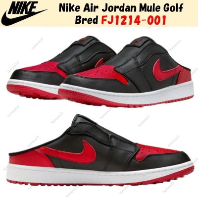 Pre-owned Nike Air Jordan Mule Golf Bred Black Red Fj1214-001 Size Us Men's 4-14