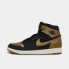 Nike Air Jordan Retro 1 High Og Casual Shoes In Black/metallic Gold/sail