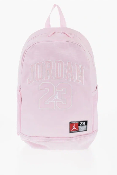 Nike Air Jordan Solid Color Backpack With Embroidered Logo In Pink