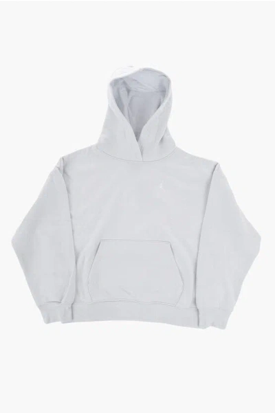 Nike Air Jordan Solid Color Brooklyn Hoodie With Patch Pocket In White