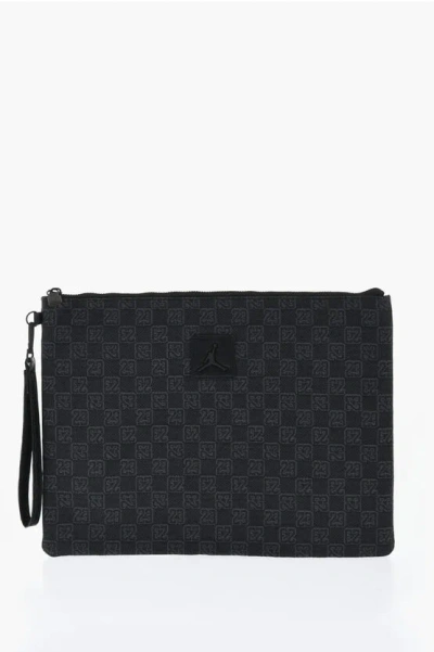 Nike Air Jordan Solid Colour Clutch With All-over Monogram