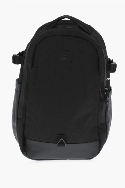 Nike Air Jordan Solid Colour Multi-pocket Backpack In Black