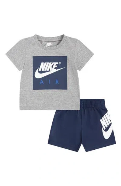 Nike Babies'  Air Logo Graphic T-shirt & Shorts Set In Navy