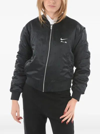 Nike Air Logo-pattern Bomber Jacket In Black