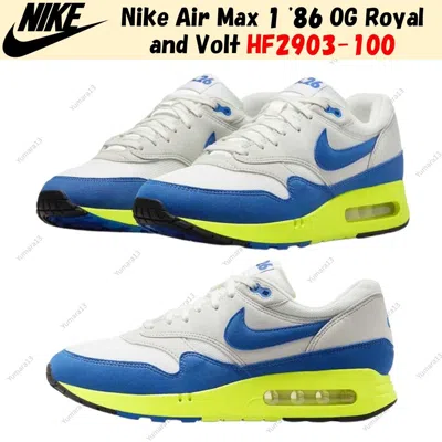 Pre-owned Nike Air Max 1 '86 Og Royal Blue And Volt Hf2903-100 Us Men's 4-14