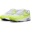 Nike Air Max 1 Panelled Sneakers In White/volt-sea Glass-black