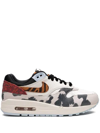 Nike Air Max 1 '87 "tiger Swoosh Cow Print" Sneakers In White