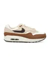Nike White & Brown Air Max 1 '87 Sneakers In Velvet Brown
