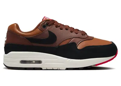 Pre-owned Nike Air Max 1 '87 (women's) Sneakers In Cacao Wow/light British Tan/fire Red