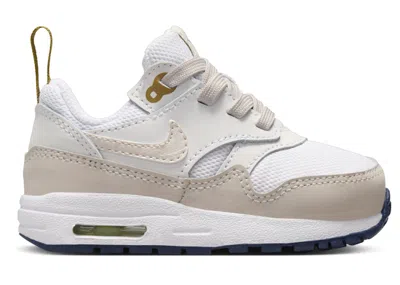 Pre-owned Nike Air Max 1 Easyon Light Orewood Brown Sneakers In White/bronzine/midnight Navy Blue