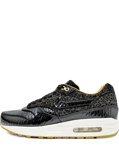 Nike Air Max 1 "fb Woven/ White/metallic Gold" Sneakers In Black