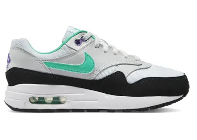 Pre-owned Nike Air Max 1 Hyper Jade Sneakers In White/pure Platinum/court Purple