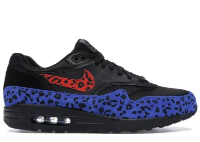 Pre-owned Nike Air Max 1 Leopard (women's) Sneakers In Black/red/royal