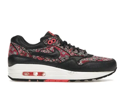 Pre-owned Nike Air Max 1 Liberty Paisley (women's) Sneakers In Black/solar Red In Multi