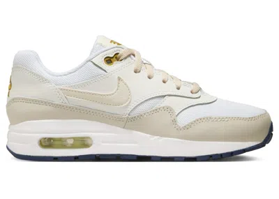 Pre-owned Nike Air Max 1 Light Orewood Brown Sneakers In White/bronzine/barely Volt In Multi