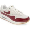Nike Air Max 1 Lx Sail/team Red-sail Fj3169-100 Women's In Sail/team Red/light Brown